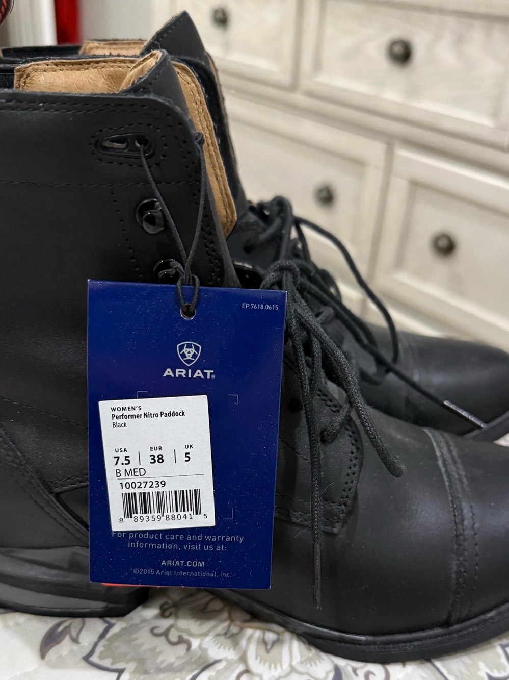 Ariat Black Lace-Up Leather Ankle Boots ( they go up a bit above the ankle)
